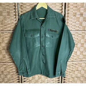 Vintage 69 US Army Field Shirt OG 107 Cotton Sateen Long Sleeve Military Uniform